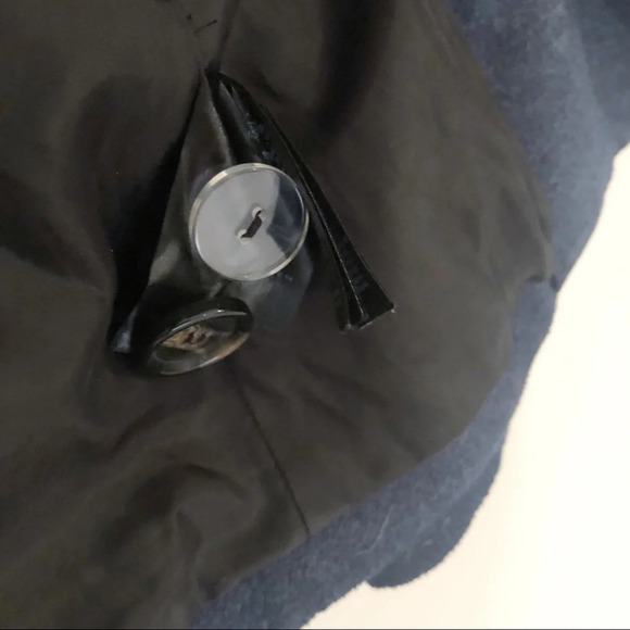 H&M Navy Blue Pea Coat Size 2 Small Blue Button Down Nautical Marine Preppy - Picture 7 of 11